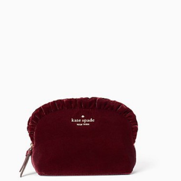 Kate Spade Small Ruffle Velvet Cosmetic 